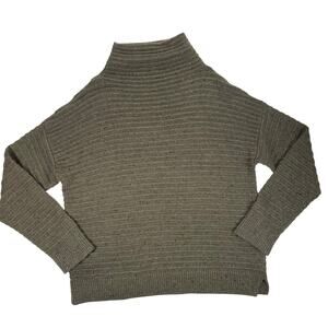Wool Blend Turtleneck Sweater Ribbed Olive Green Madewell Womens Sz XL Cozy